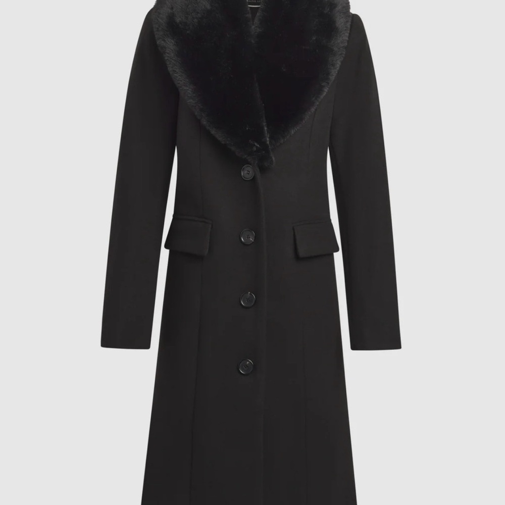 Melanie Lyne Black Wool Blend Stretch Dress Coat Size 14. Brand new with tags.